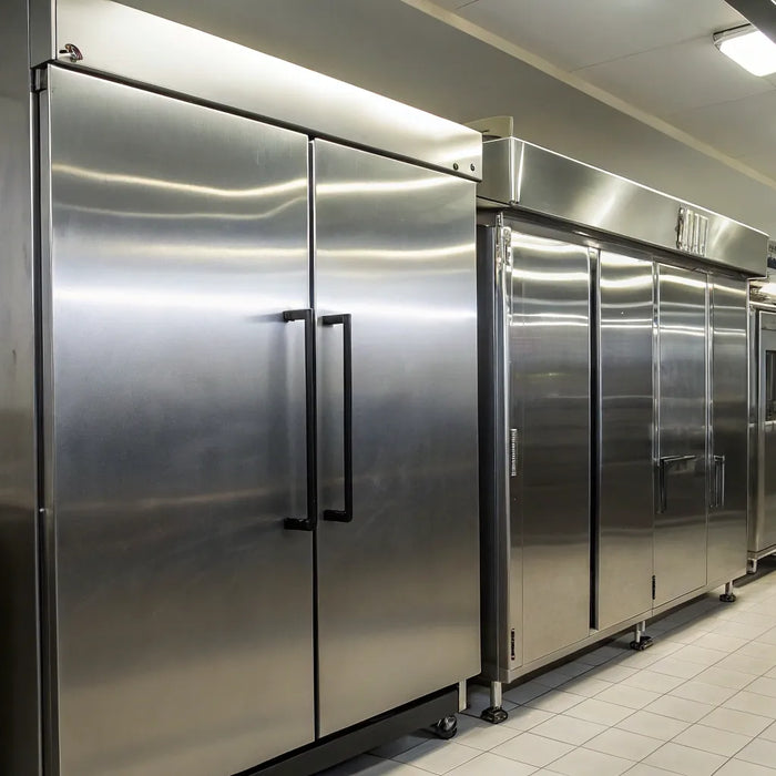 Commercial freezer and refrigerator.