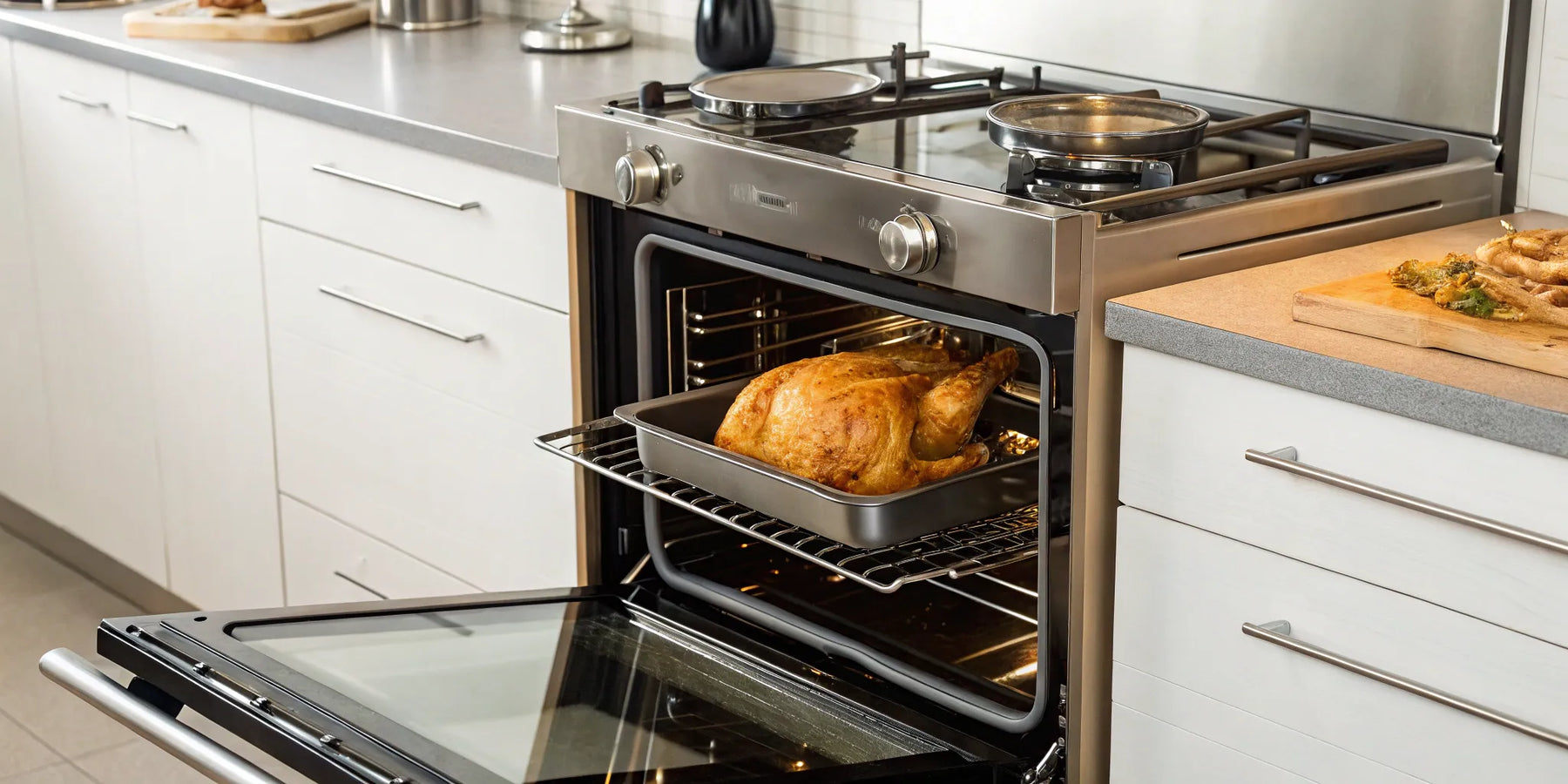 Electric convection oven for restaurant use.