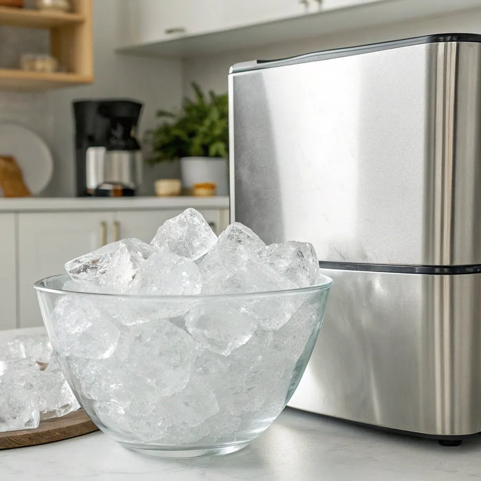 Ice cubes and cube ice machine.