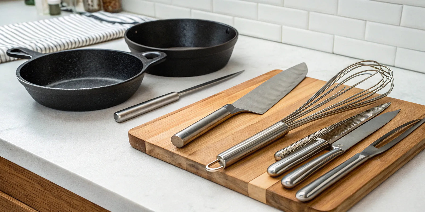 Essential kitchen utensils for restaurant kitchens.