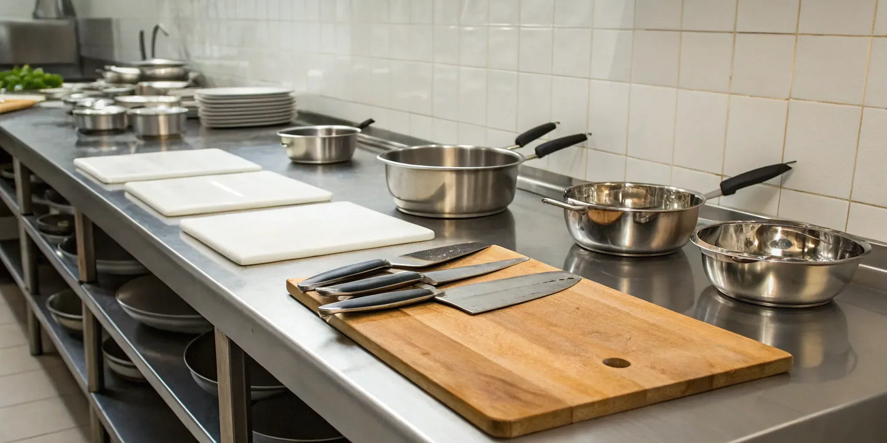 Essential restaurant kitchenware utensils.
