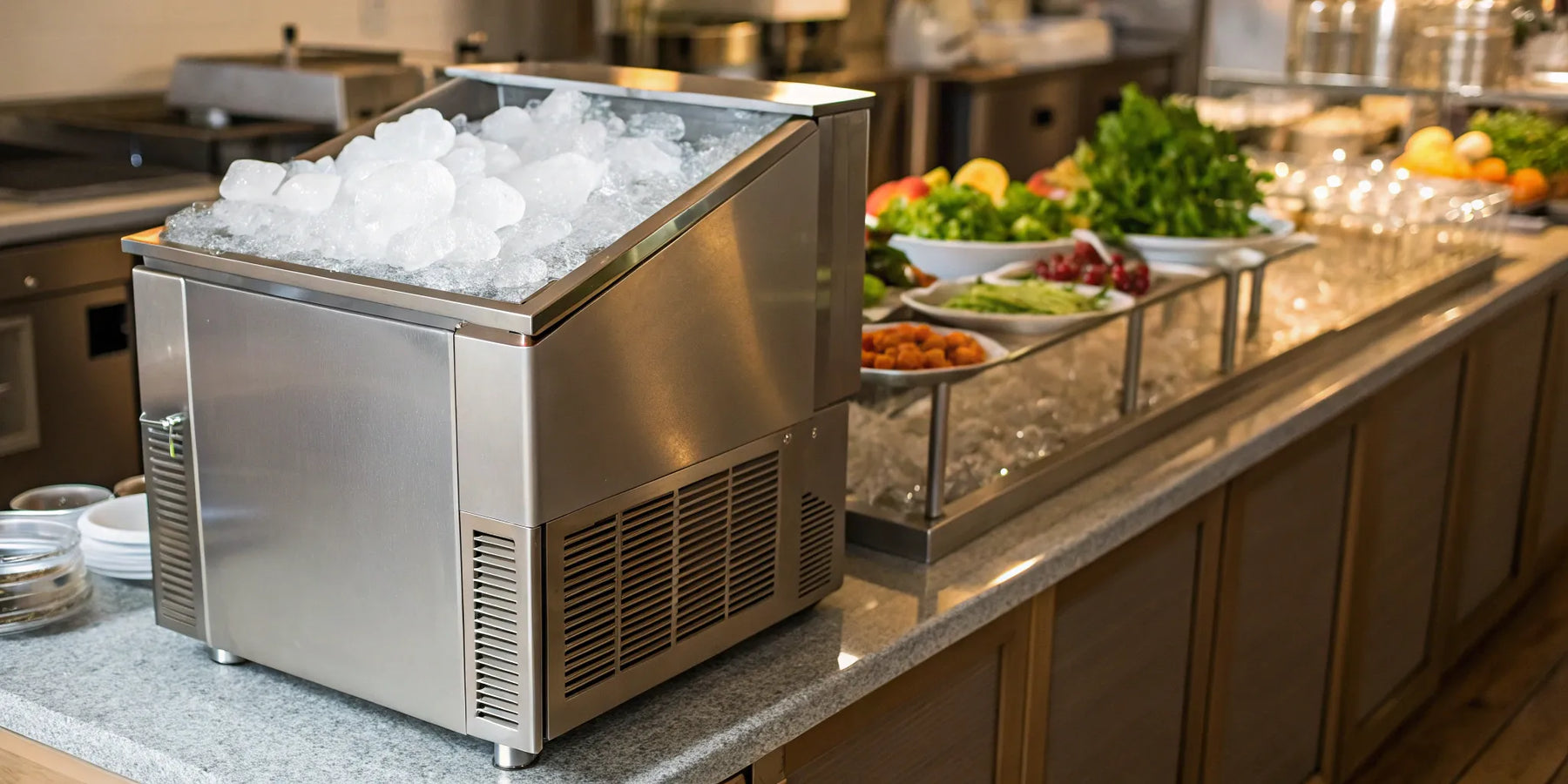 Hoshizaki ice machine producing ice.