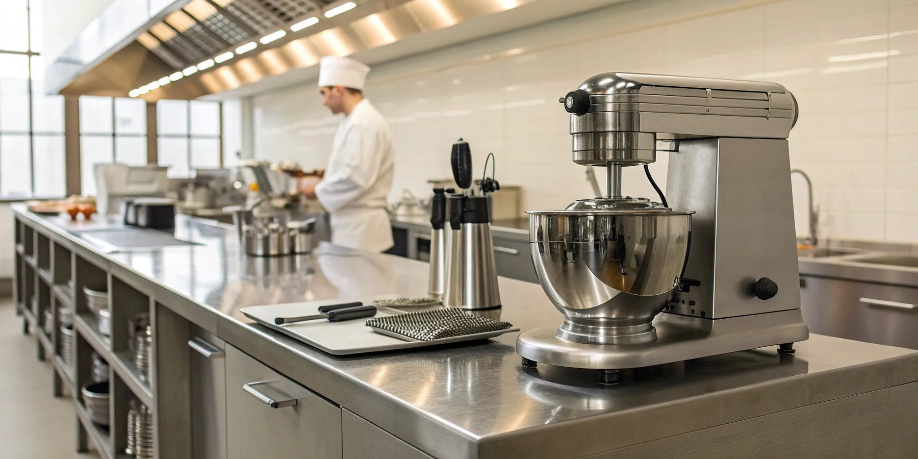 A chef uses new restaurant equipment in a commercial kitchen in Cincinnati.