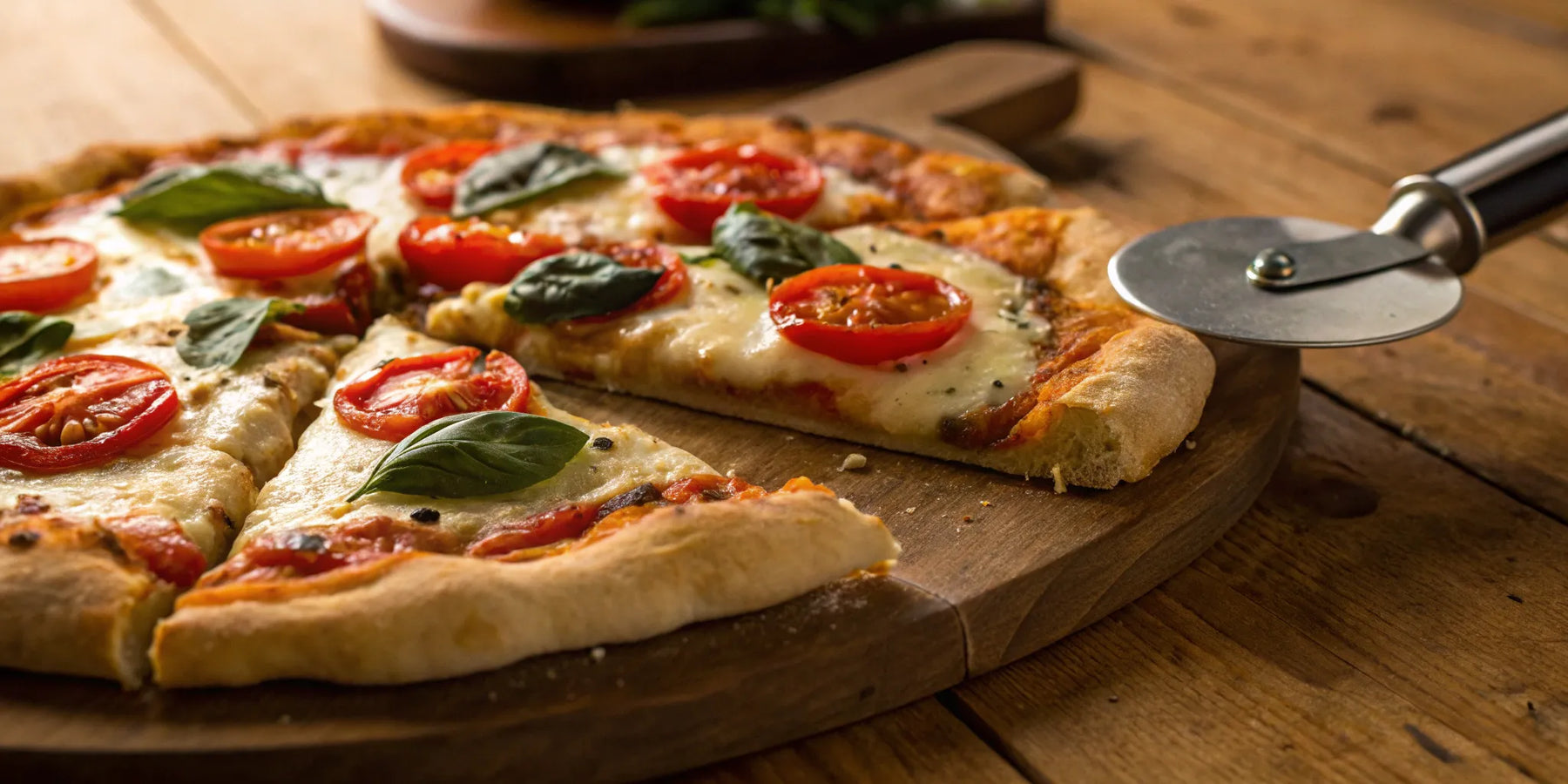 A fresh margherita pizza made with quality ingredients from a top pizza supplier.