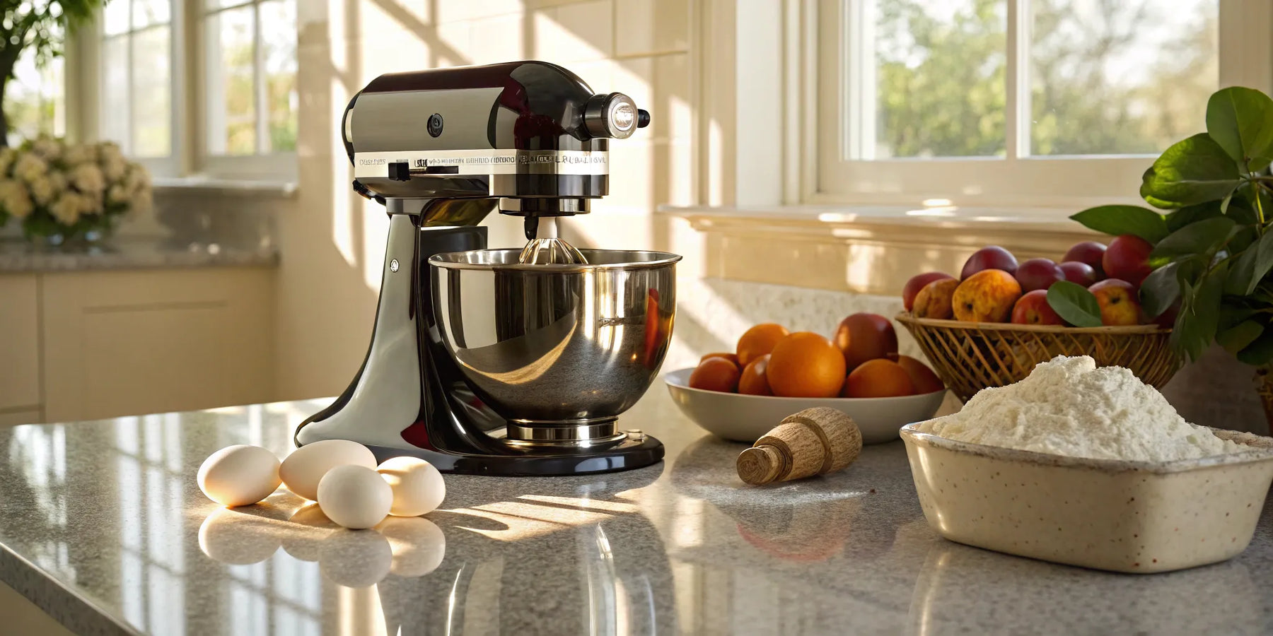 KitchenAid mixer ready for baking.