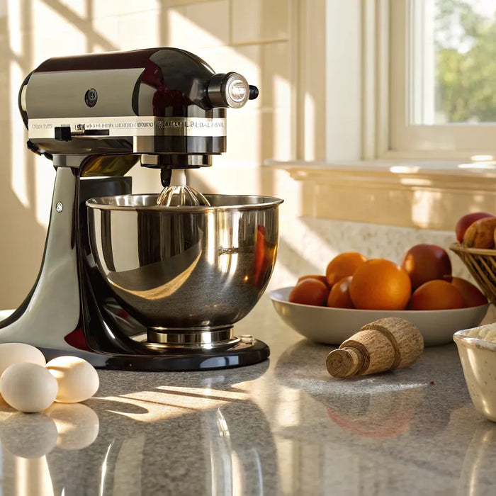 KitchenAid mixer ready for baking.