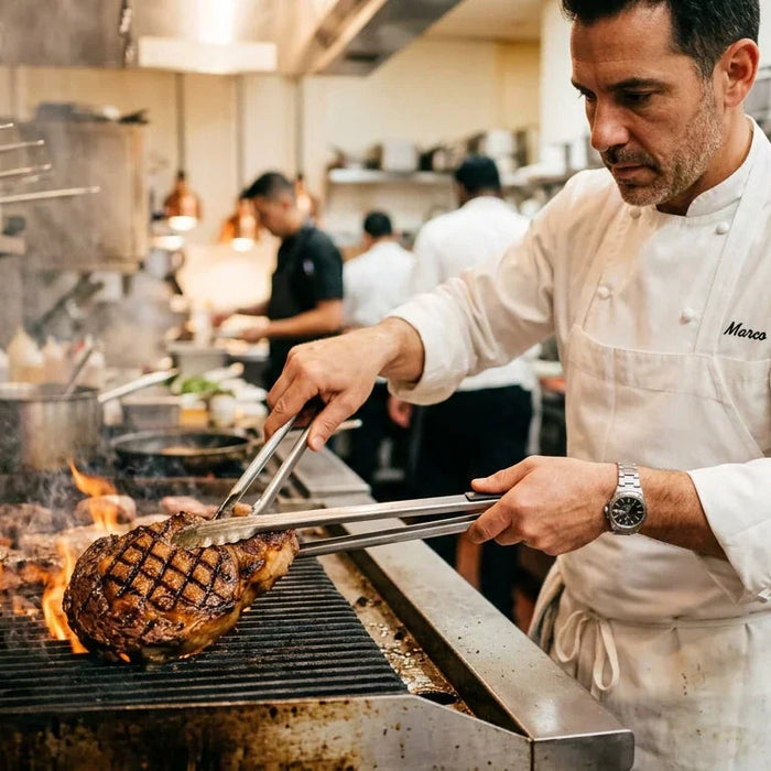 Atosa ATRC-24 24-inch radiant charbroiler review — 70,000 BTU commercial charbroiler with cast iron grates on a restaurant cookline