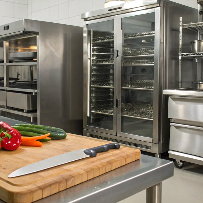 Restaurant kitchen supplies and equipment.