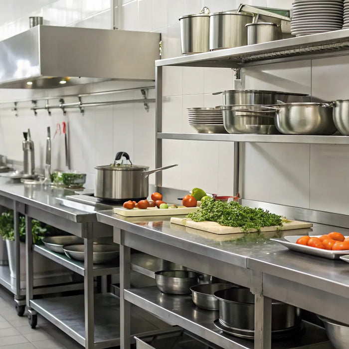 Commercial kitchen supplies and equipment.