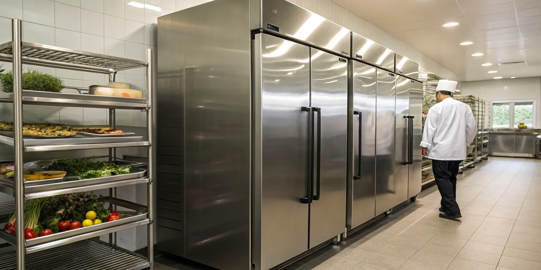 True 3-door commercial freezer.