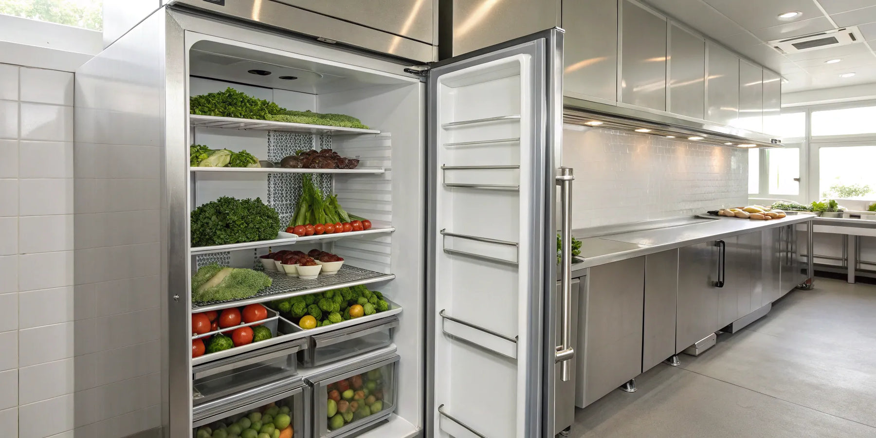 True GDM-12 refrigerator with stainless steel design.