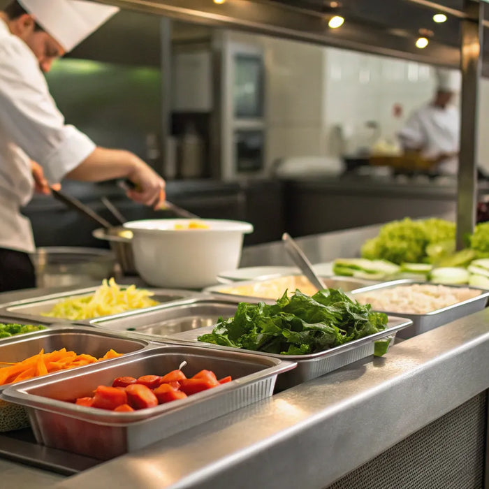 True TPP-67 pizza prep table filled with ingredients.