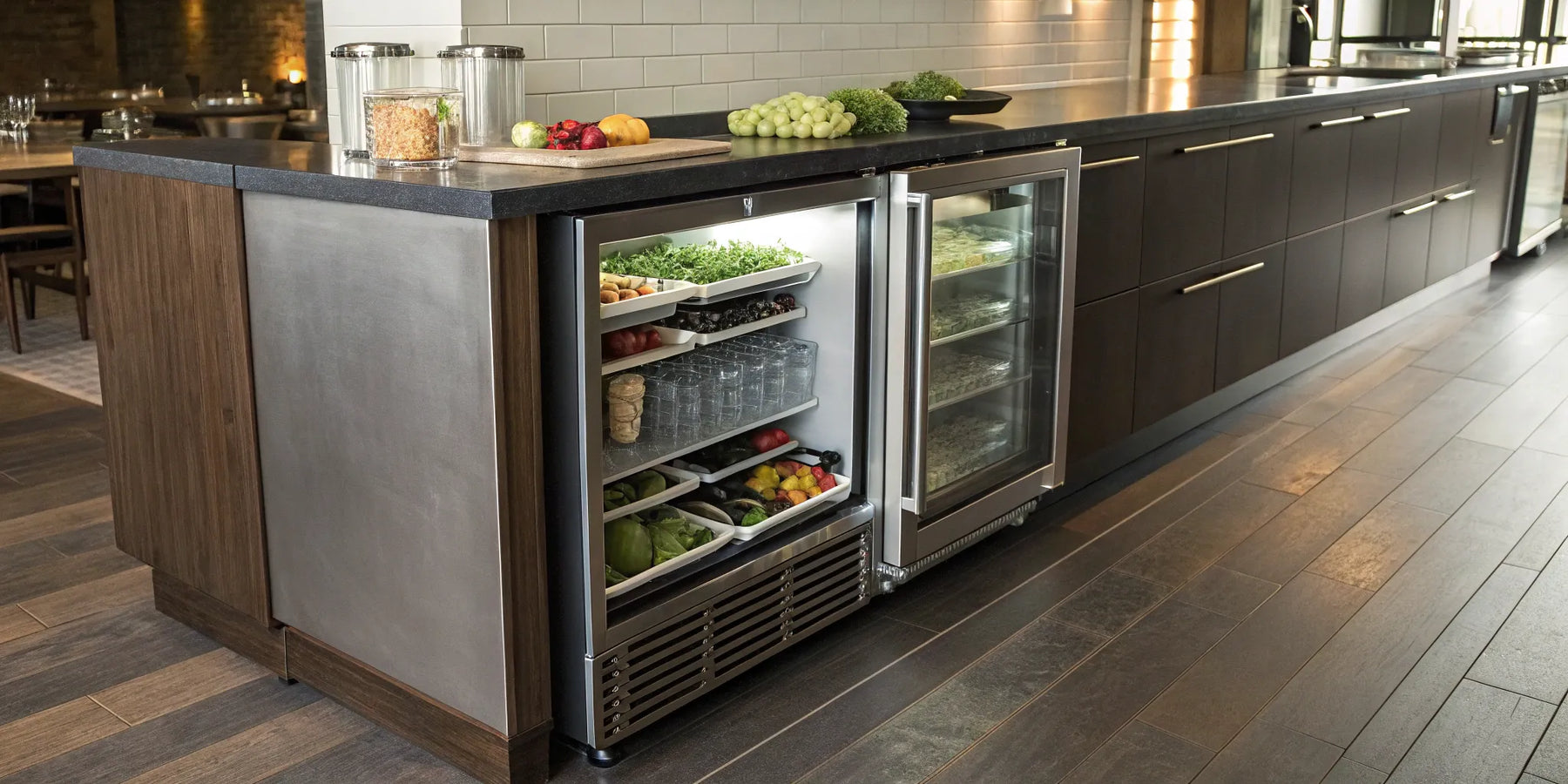 Under counter fridge & freezer.