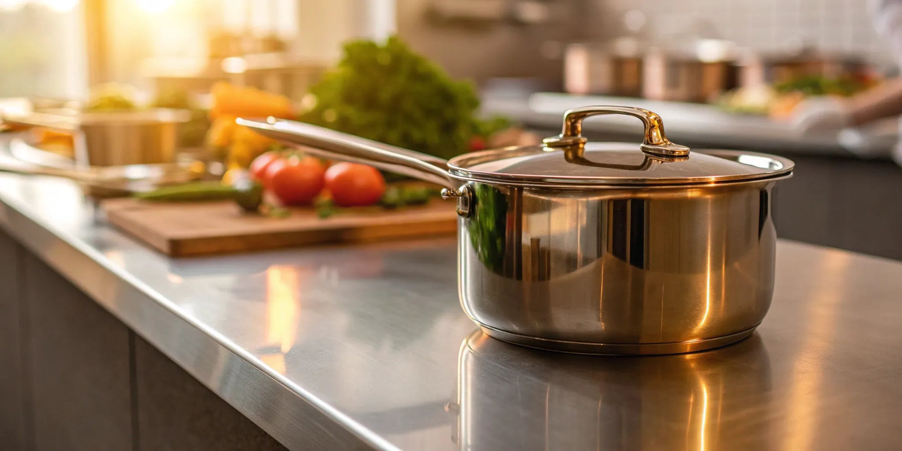 Bain marie pot with lid.