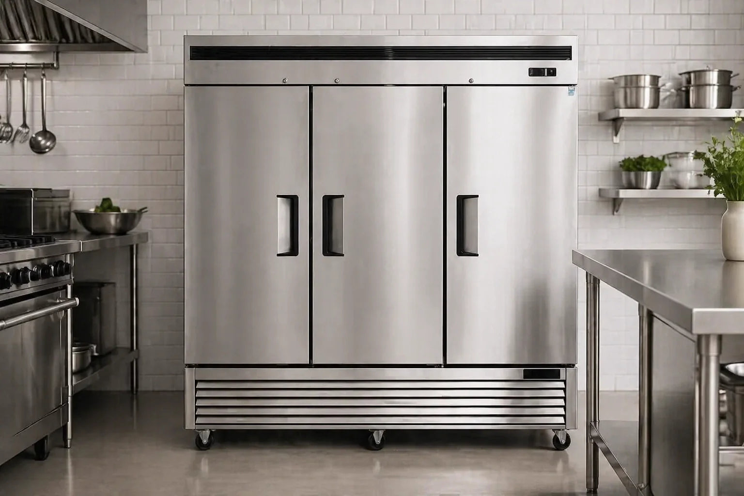 Atosa MBF8003GR 3-door commercial reach-in freezer 64.8 cu.ft stainless steel