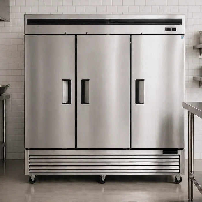 Atosa MBF8003GR 3-door commercial reach-in freezer 64.8 cu.ft stainless steel
