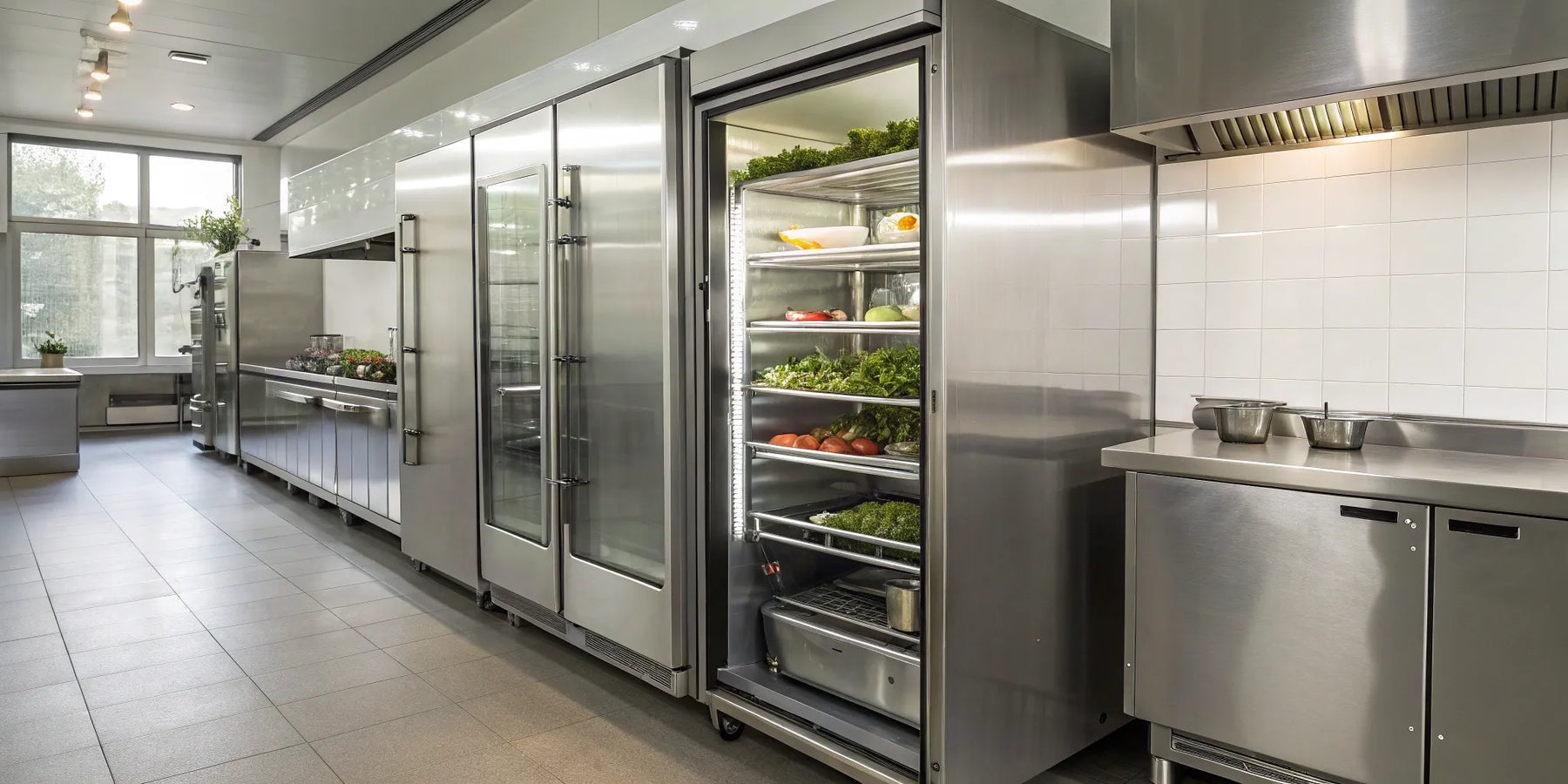 Compressor fridge with fresh produce.
