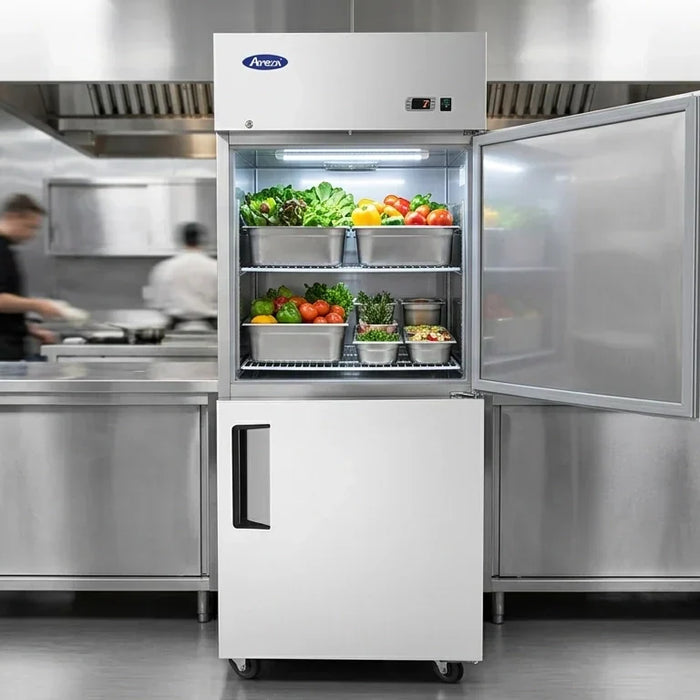 Chef accessing the top half of the Atosa MBF8010GR