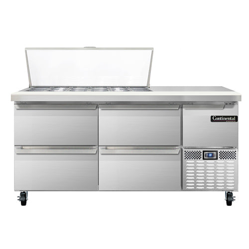 Continental Refrigerator RA68N18M-D 68-inch Mega Top Sandwich Prep Table