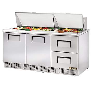 True TFP-72-30M-D-2 72 inch Mega Top Sandwich Prep Table