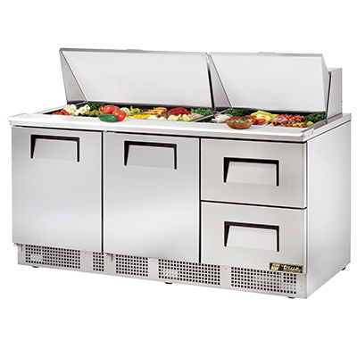 True TFP-72-30M-D-2 72 inch Mega Top Sandwich Prep Table