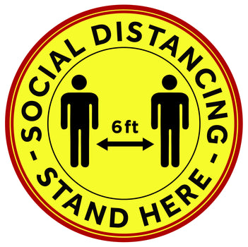 Winco PFD-12Y Social Distancing Floor Decal