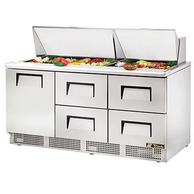 True TFP-72-30M-D-4 72 inch Mega Top Sandwich Prep Table