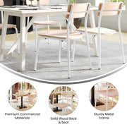 2 Pack Commercial White Chairs
