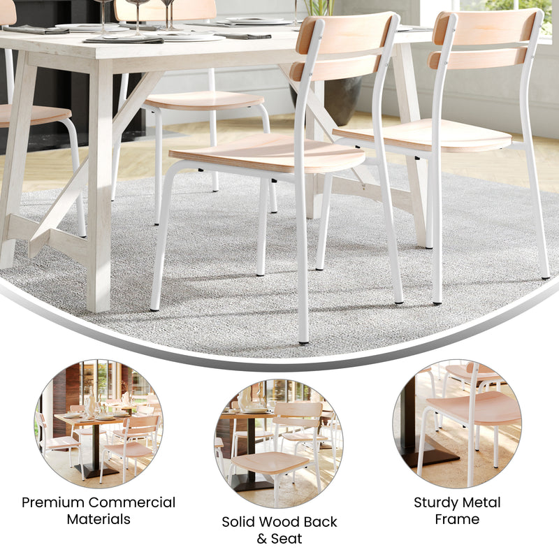 2 Pack Commercial White Chairs