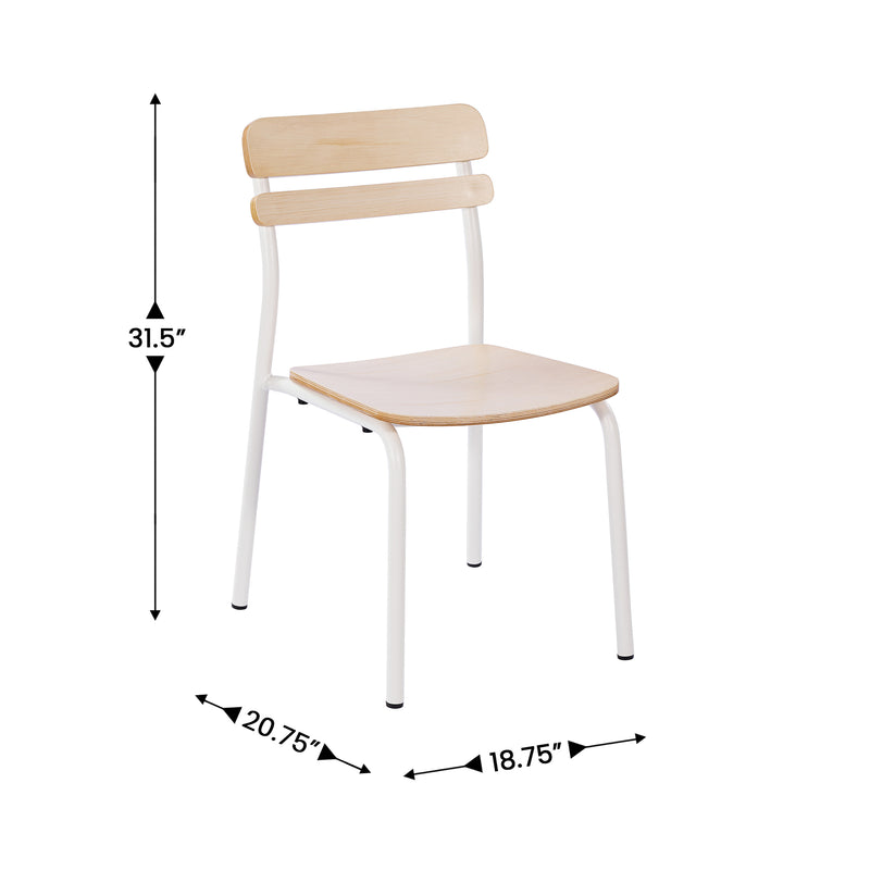 2 Pack Commercial White Chairs