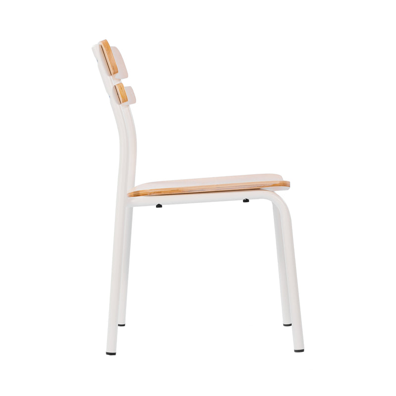 2 Pack Commercial White Chairs