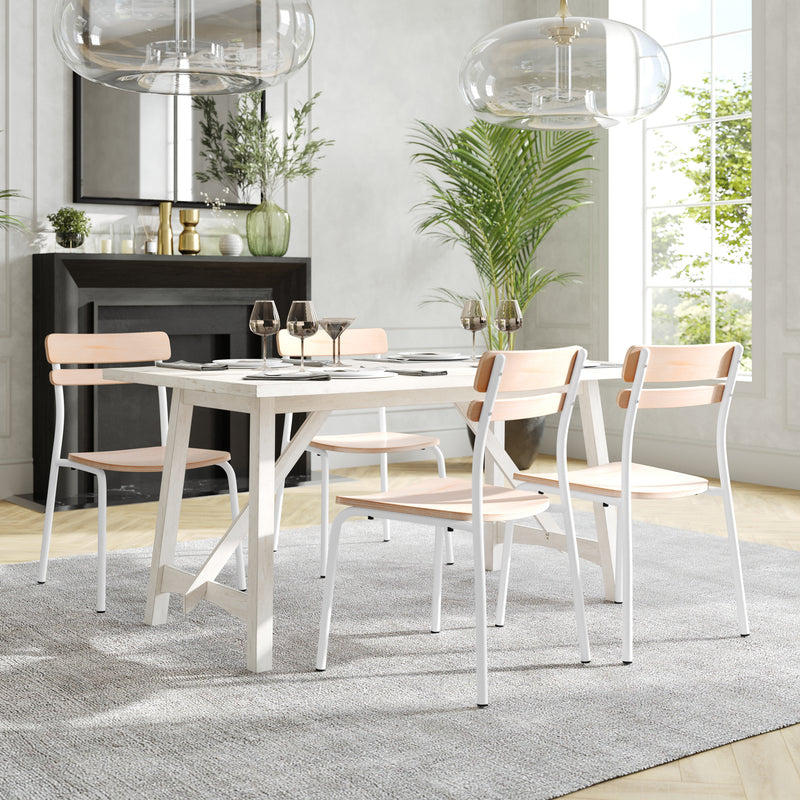 2 Pack Commercial White Chairs