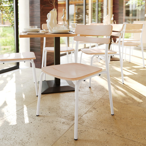 2 Pack Commercial White Chairs