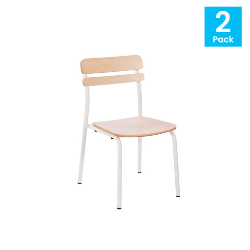 2 Pack Commercial White Chairs