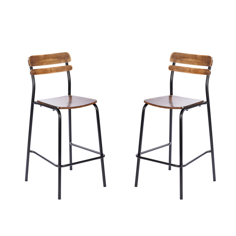 2PK Commercial Black Bar Stool