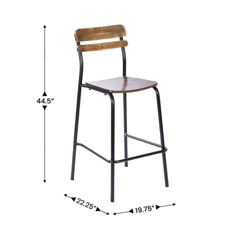 2PK Commercial Black Bar Stool