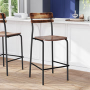2PK Commercial Black Bar Stool
