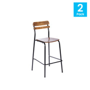 2PK Commercial Black Bar Stool