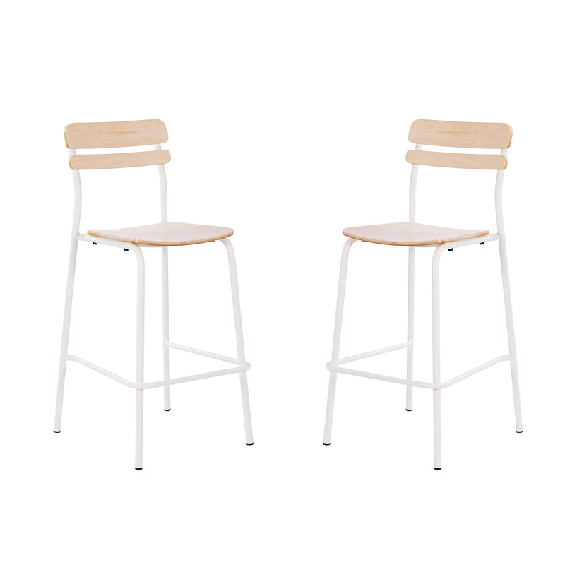 2PK Commercial White Bar Stool
