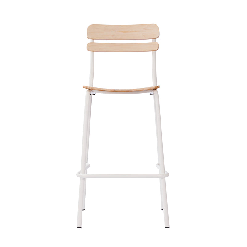 2PK Commercial White Bar Stool