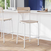 2PK Commercial White Bar Stool