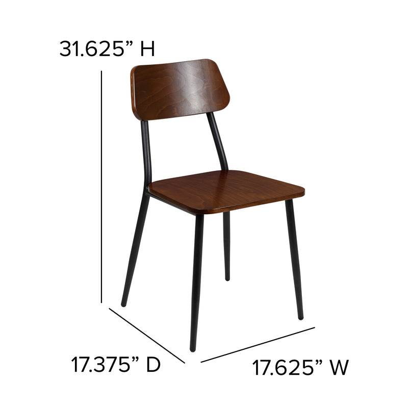 2 Pack Industrial Dining Chair