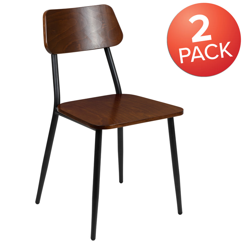 2 Pack Industrial Dining Chair