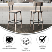 2PK Ant Wht Dining Barstool