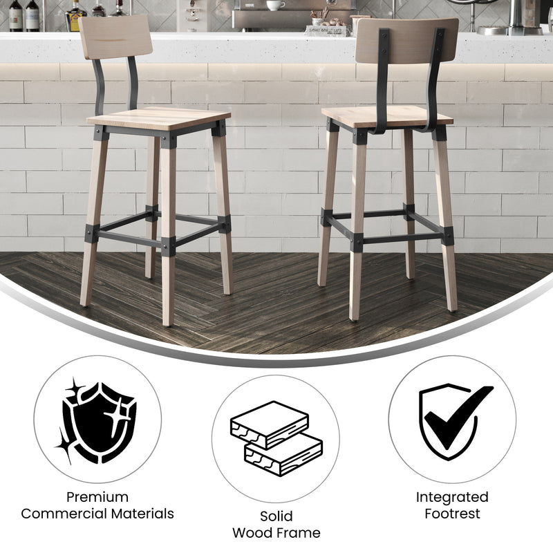 2PK Ant Wht Dining Barstool