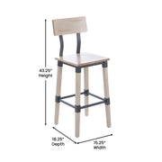 2PK Ant Wht Dining Barstool
