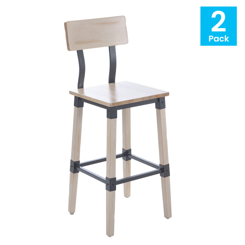 2PK Ant Wht Dining Barstool