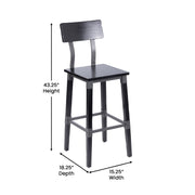 2PK Black Dining Barstool