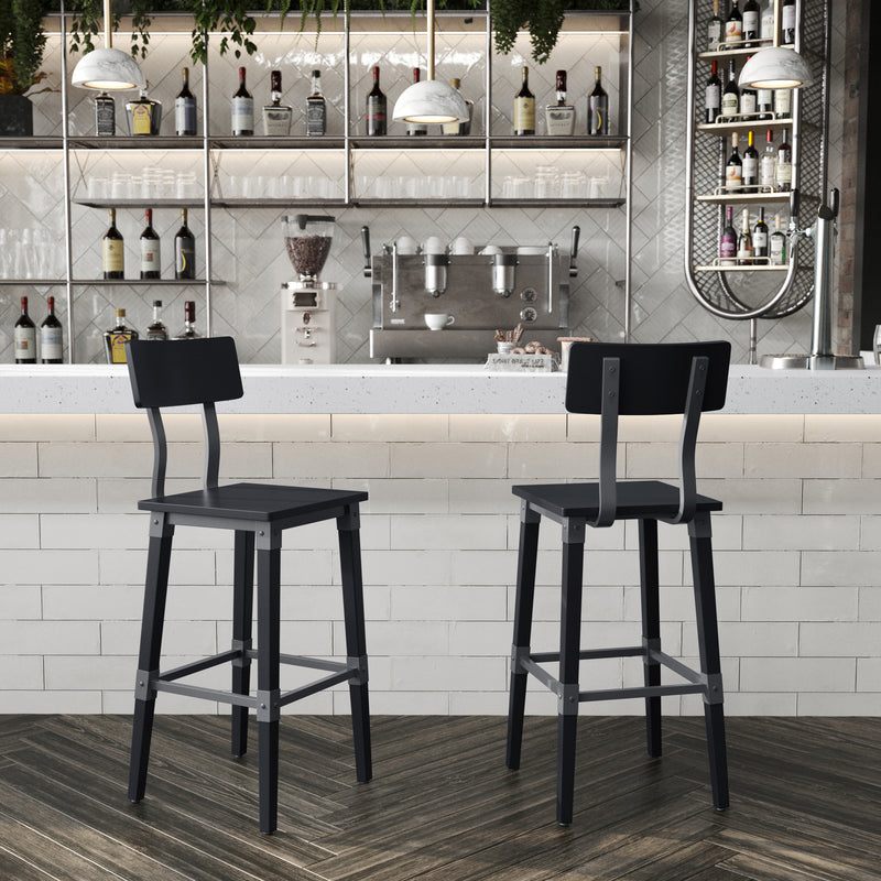 2PK Black Dining Barstool