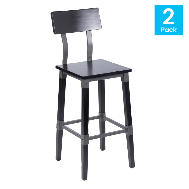 2PK Black Dining Barstool